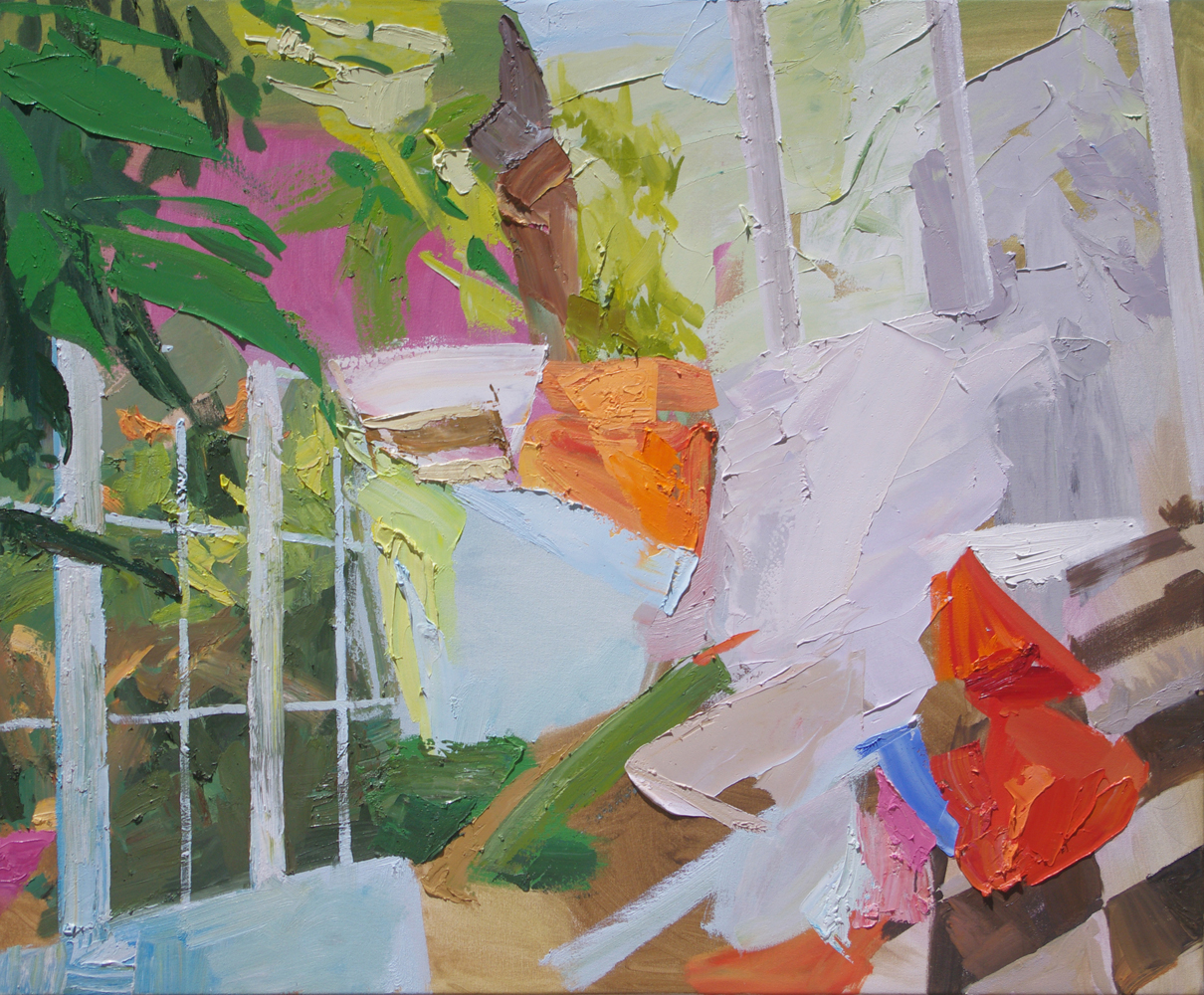 Abstract painting of interior by Lise Temple