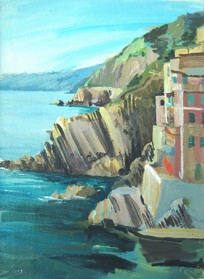 Landscape painting of Italy by Lise Temple