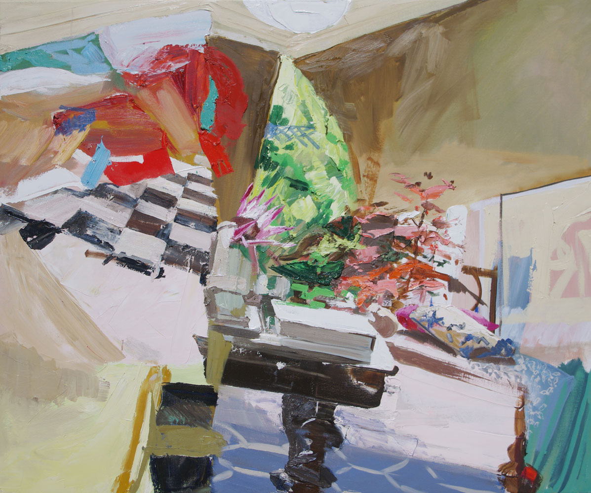 Abstract painting of interior by Lise Temple