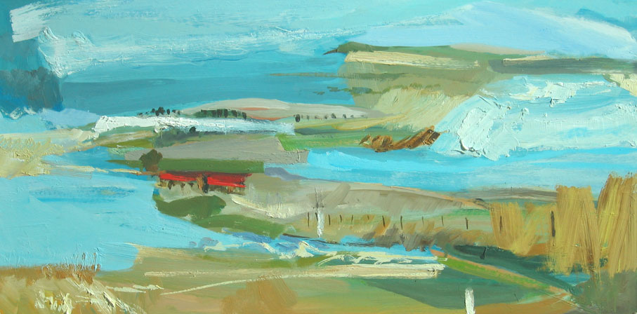 Abstract Landscape oil painting by Lise Temple